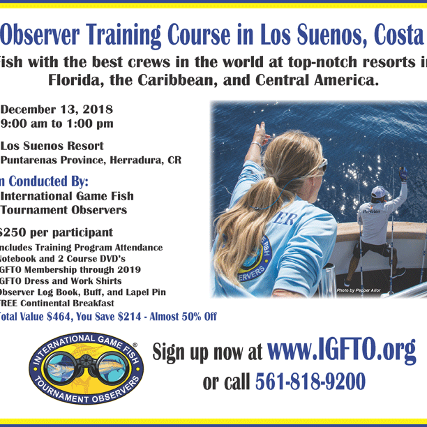 IGFTO-Observer-Training Billfish Tournaments Los Sueños Costa Rica Observer Training