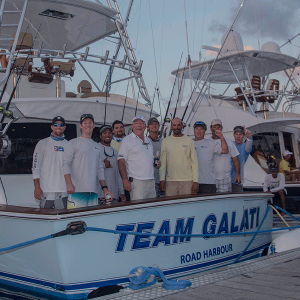 Team Galati Team Galati on the back of their boat